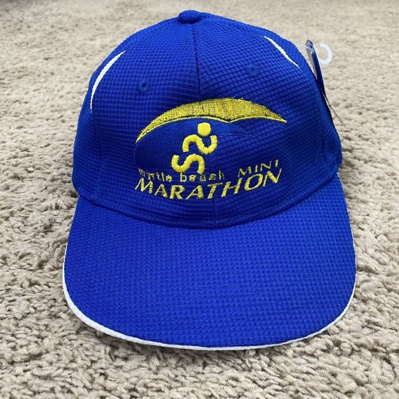 Myrtle Beach Mini Marathon Hat KC Caps Headshots Cool &‎ Dry Blue Adjustable NWT - Picture 1 of 10